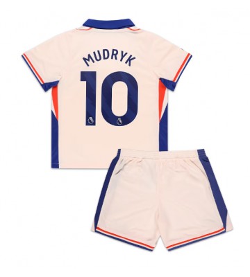 Lacne Dětský Futbalové dres Chelsea Mykhailo Mudryk #10 2024-25 Krátky Rukáv - Preč (+ trenírky)